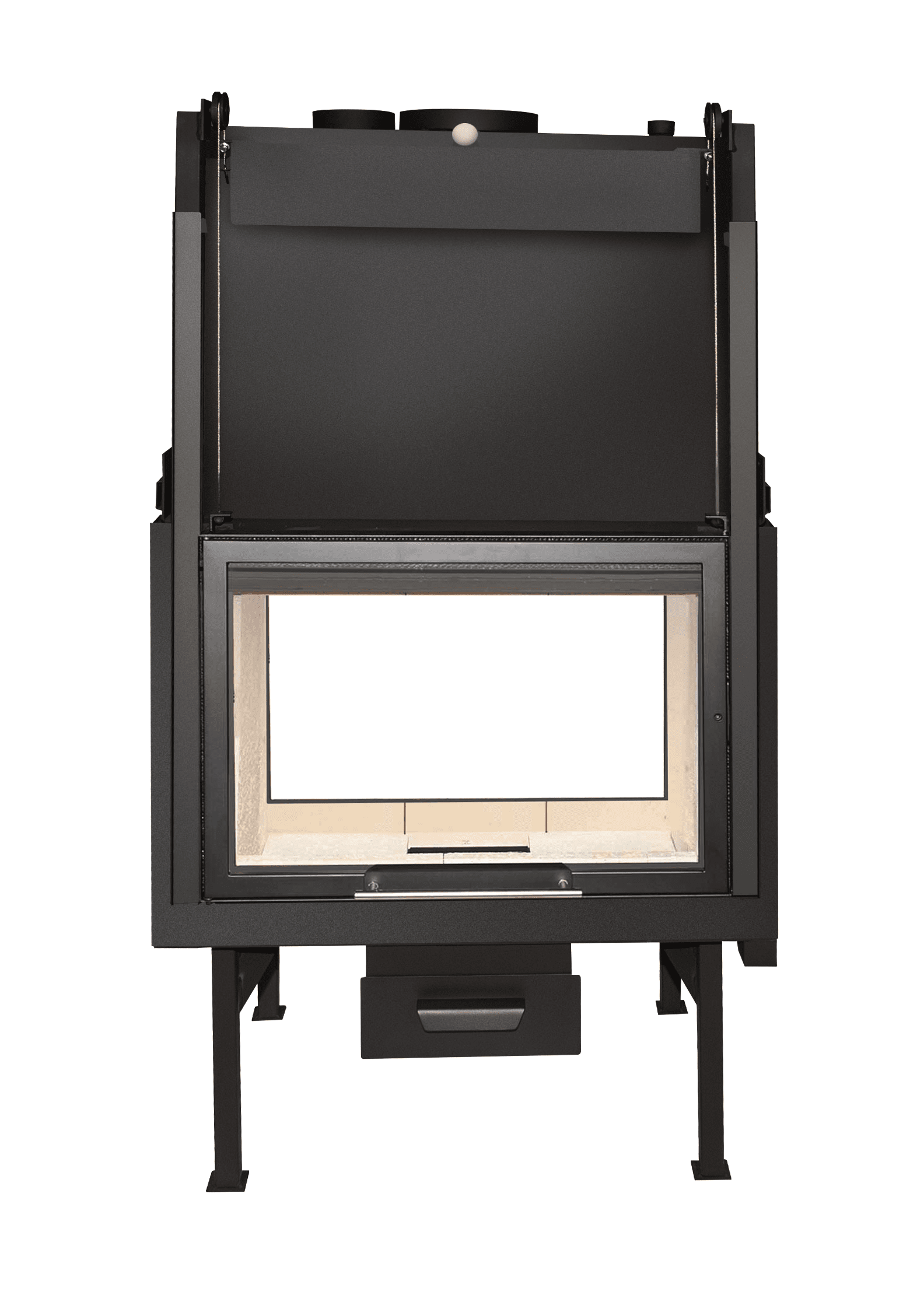 Teplovodní krbová vložka průhledová s nerezovým vodním výměníkem NORA 2